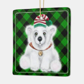 Weihnachten niedlicher Eisbärenkuchen, Weihbärchen Keramikornament (Links)