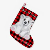 Weihnachten niedlicher Eisbärenkuchen, Weihbärchen Kleiner Weihnachtsstrumpf (Vorderansicht (hängend))