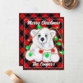 Weihnachten niedlicher Eisbärenkuchen, Weihbärchen Mitteilungskarte (Vorderseite/Rückseite Beispiel)