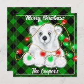 Weihnachten niedlicher Eisbärenkuchen, Weihbärchen Mitteilungskarte (Vorne/Hinten)