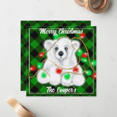 Weihnachten niedlicher Eisbärenkuchen, Weihbärchen Mitteilungskarte (Vorderseite/Rückseite Beispiel)