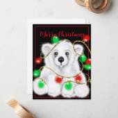 Weihnachten niedlicher Eisbärenkuchen, Weihbärchen Mitteilungskarte (Vorderseite/Rückseite Beispiel)