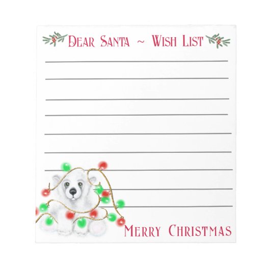 Weihnachten niedlicher Eisbärenkuchen, Weihbärchen Notizblock (Vorderseite)