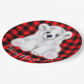 Weihnachten niedlicher Eisbärenkuchen, Weihbärchen Pappteller (Schrägansicht)