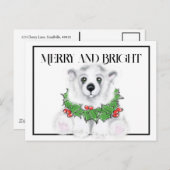 Weihnachten niedlicher Eisbärenkuchen, Weihbärchen Postkarte (Vorne/Hinten)