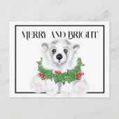 Weihnachten niedlicher Eisbärenkuchen, Weihbärchen Postkarte (Vorderseite)