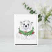Weihnachten niedlicher Eisbärenkuchen, Weihbärchen Postkarte (Stehend Vorderseite)