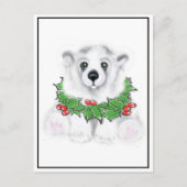 Weihnachten niedlicher Eisbärenkuchen, Weihbärchen Postkarte (Vorderseite)