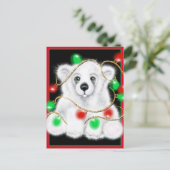 Weihnachten niedlicher Eisbärenkuchen, Weihbärchen Postkarte (Stehend Vorderseite)