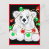 Weihnachten niedlicher Eisbärenkuchen, Weihbärchen Postkarte (Vorderseite)