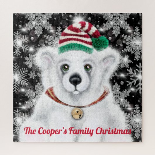 Weihnachten niedlicher Eisbärenkuchen, Weihbärchen Puzzle (Vertikal)