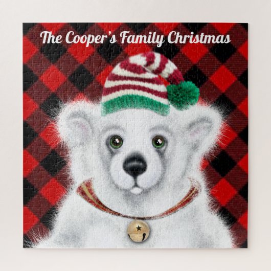 Weihnachten niedlicher Eisbärenkuchen, Weihbärchen Puzzle (Vertikal)