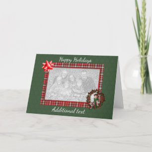 Weihnachten Niedlicher Elf Wreath Urlaub Fotokarte