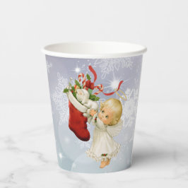 Weihnachten Niedlicher Engel & Kitty Cat Hot Cold Pappbecher