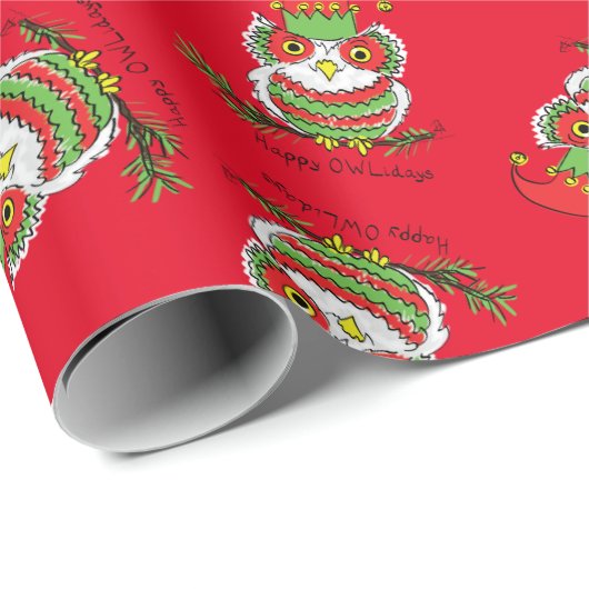 Weihnachten Niedlicher Feiertag Kinder Geschenkpapier (Rolleneckpunkt)