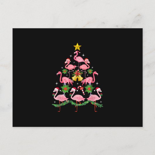 Weihnachten - Niedlicher Flamingo Weihnachtsbaum (Vorderseite)