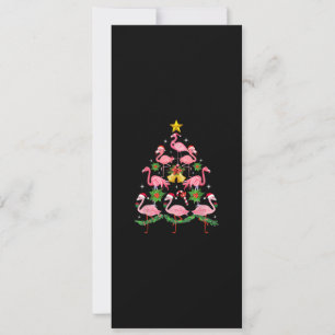 Weihnachten - Niedlicher Flamingo-Weihnachtsbaum Einladung