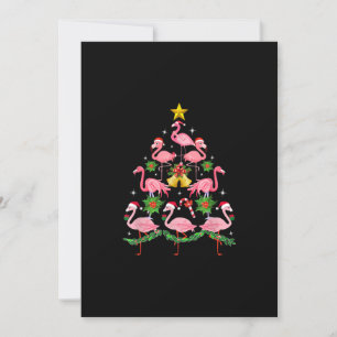 Weihnachten - Niedlicher Flamingo Weihnachtsbaum Einladung