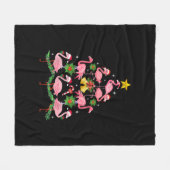 Weihnachten - Niedlicher Flamingo Weihnachtsbaum Fleecedecke (Vorderseite (Horizontal))