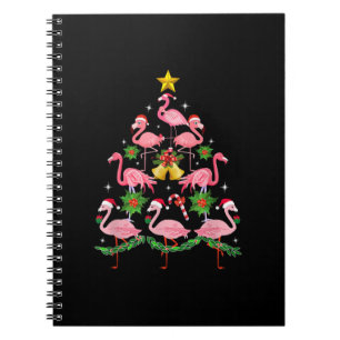 Weihnachten - Niedlicher Flamingo Weihnachtsbaum Notizblock
