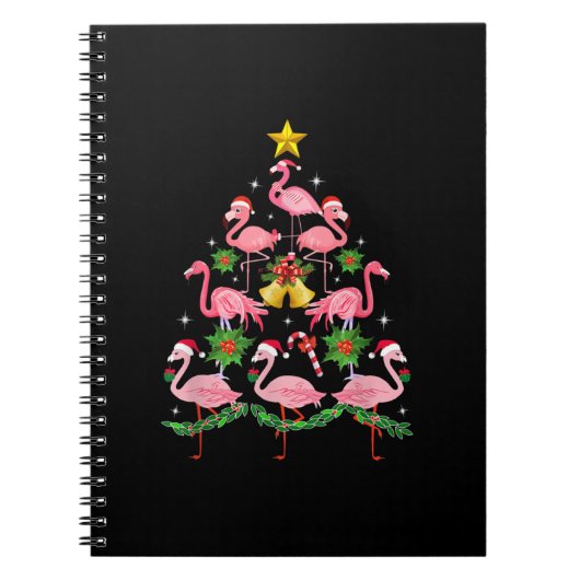 Weihnachten - Niedlicher Flamingo Weihnachtsbaum Notizblock (Vorderseite)