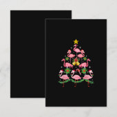 Weihnachten - Niedlicher Flamingo Weihnachtsbaum RSVP Karte (Vorne/Hinten)