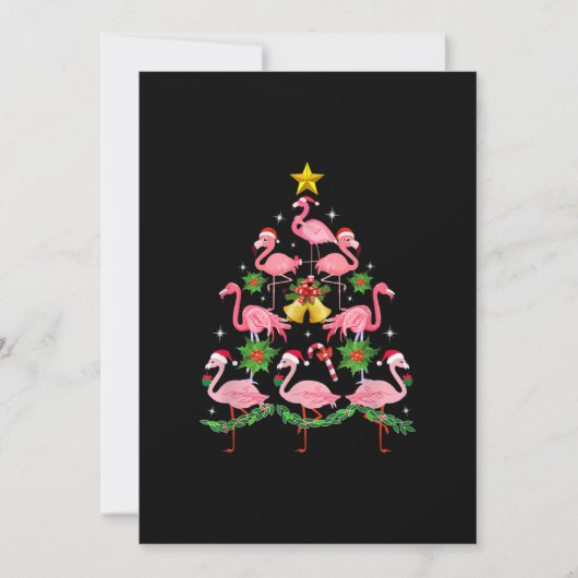 Weihnachten - Niedlicher Flamingo Weihnachtsbaum Save The Date (Vorderseite)