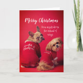 Weihnachten Niedlicher französischer Bulldog und S Karte (Vorderseite)