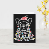 Weihnachten Niedlicher Hund Französischer Bulldog  Karte (Gelbe Blume)