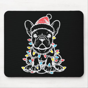 Weihnachten Niedlicher Hund Französischer Bulldog  Mousepad