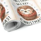Weihnachten Niedlicher Igel Geschenkpapier (Rolleneckpunkt)