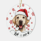 Weihnachten Niedlicher Labrador Hund Personalisier Keramik Ornament (Links)
