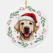Weihnachten Niedlicher Labrador Hund Personalisier Keramik Ornament (Hinten)
