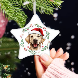 Weihnachten Niedlicher Labrador Hund Personalisier Keramik Ornament