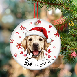 Weihnachten Niedlicher Labrador Hund Personalisier Keramik Ornament