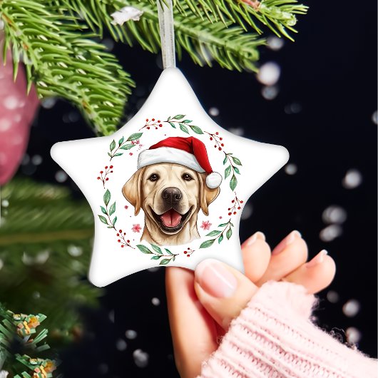 Weihnachten Niedlicher Labrador Hund Personalisier Keramik Ornament