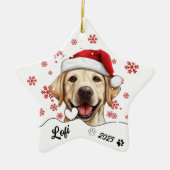 Weihnachten Niedlicher Labrador Hund Personalisier Keramik Ornament (Vorne)