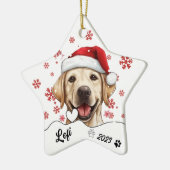 Weihnachten Niedlicher Labrador Hund Personalisier Keramik Ornament (Links)