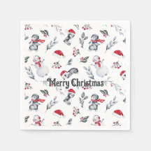 Weihnachten Niedlicher Penguin Festlicher Snowman