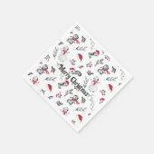 Weihnachten Niedlicher Penguin Festlicher Snowman Serviette (Ecke)