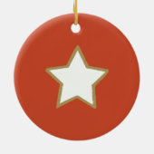 Weihnachten Niedlicher Roter Lieferwagen mit Baum Keramik Ornament (Hinten)