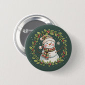 Weihnachten Niedlicher Schneemann Wintersaison Url Button (Vorne & Hinten)