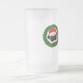 Weihnachten Niedlicher Schwarzer Mops und Fauna Mo Mattglas Bierglas (Mittel)