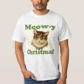 Weihnachten, Niedlicher Urlaub Katze Tier T-Shirt (Vorderseite)
