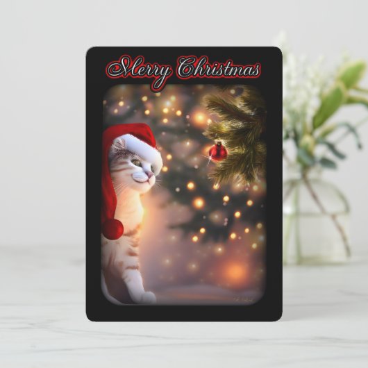 Weihnachten Niedlicher Urlaub Ornament Weihnachtss Einladung (Stehend Vorderseite)