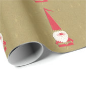 Weihnachten, Niedlicher Weihnachtsmann auf Gold Geschenkpapier (Rolleneckpunkt)