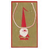 Weihnachten, Niedlicher Weihnachtsmann auf Gold Kleine Geschenktüte (Rückseite)
