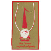 Weihnachten, Niedlicher Weihnachtsmann auf Gold Kleine Geschenktüte (Vorderseite)