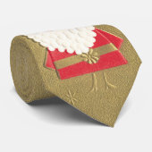 Weihnachten, Niedlicher Weihnachtsmann auf Gold Krawatte (Gerollt)