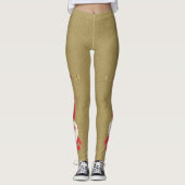 Weihnachten, Niedlicher Weihnachtsmann auf Gold Leggings (Vorderseite)